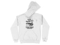 Garment Graphics offers a white hoodie with a vintage car graphic and the text: Classic Garage, Custom Engine, Vintage Car Club, Built in 1974, High Speed Tour Club. Printed front and center on this classic fit sweatshirt—ideal for automobile enthusiasts.