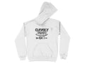 Discover Garment Graphics Cleverly Disguised Hoodies, featuring a white hoodie with Cleverly disguised as a responsible adult in bold black print. This essential piece includes a front pocket and drawstring hood, ideal for those who appreciate subtle humor in style.