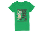 Garment Graphics womens green t-shirt features a funny cartoon alligator holding a volleyball with the phrase See You Later Alligator.