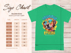 Garment Graphics green t-shirt features a dog with sunglasses and the phrase Chillin Like A Canine Villain. It comes in sizes S to 5XL, based on the Gildan 5000 heavy cotton size chart, ensuring a stylish fit for everyone.
