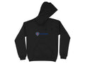 Garment Graphics Hoodies present a black sweatshirt featuring a front pocket and an iconic central logo. The emblem showcases SCANIA in blue, making it a distinctive fashion piece for any wardrobe.