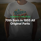 70th Born in 1955 All Original Parts Graphic T-Shirts – Clean Showcase Plus